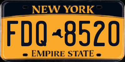 NY license plate FDQ8520