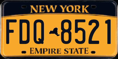 NY license plate FDQ8521