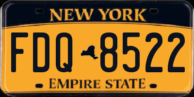 NY license plate FDQ8522