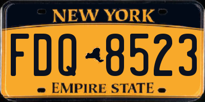 NY license plate FDQ8523
