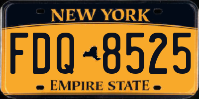 NY license plate FDQ8525