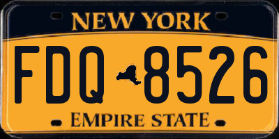 NY license plate FDQ8526
