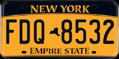 NY license plate FDQ8532