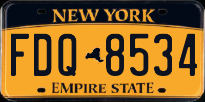 NY license plate FDQ8534