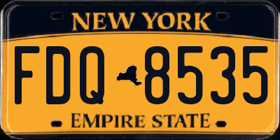 NY license plate FDQ8535