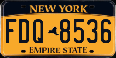 NY license plate FDQ8536