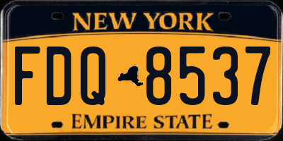 NY license plate FDQ8537