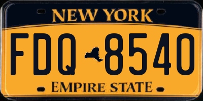NY license plate FDQ8540