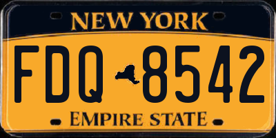 NY license plate FDQ8542