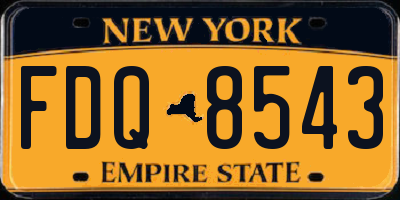 NY license plate FDQ8543