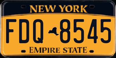 NY license plate FDQ8545