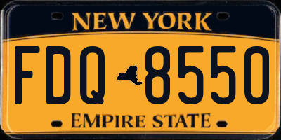 NY license plate FDQ8550