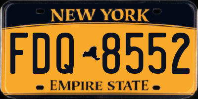 NY license plate FDQ8552
