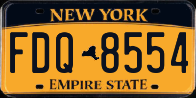 NY license plate FDQ8554