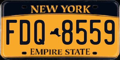 NY license plate FDQ8559