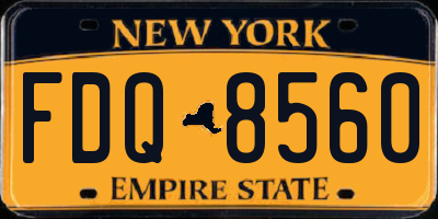 NY license plate FDQ8560