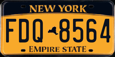 NY license plate FDQ8564