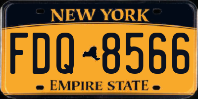 NY license plate FDQ8566