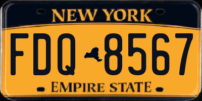 NY license plate FDQ8567