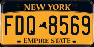 NY license plate FDQ8569