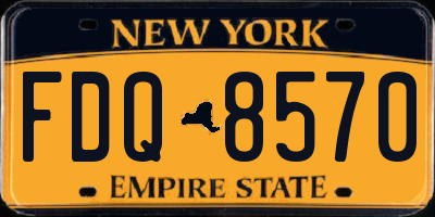 NY license plate FDQ8570