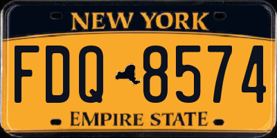 NY license plate FDQ8574