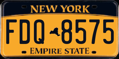 NY license plate FDQ8575