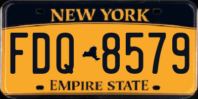 NY license plate FDQ8579