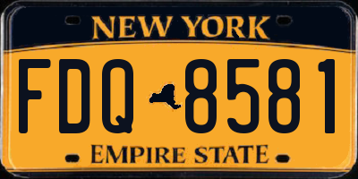 NY license plate FDQ8581