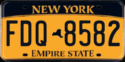 NY license plate FDQ8582