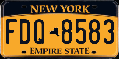 NY license plate FDQ8583