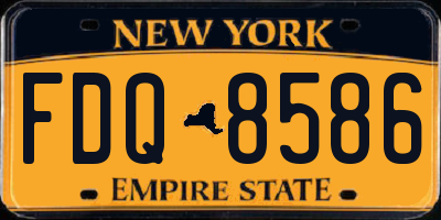 NY license plate FDQ8586