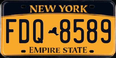 NY license plate FDQ8589