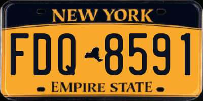 NY license plate FDQ8591