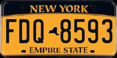 NY license plate FDQ8593