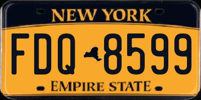 NY license plate FDQ8599