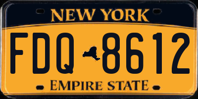 NY license plate FDQ8612
