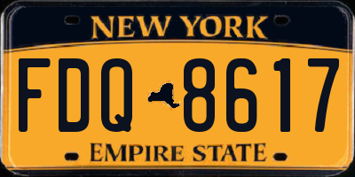 NY license plate FDQ8617