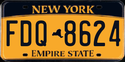 NY license plate FDQ8624