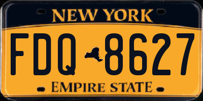 NY license plate FDQ8627