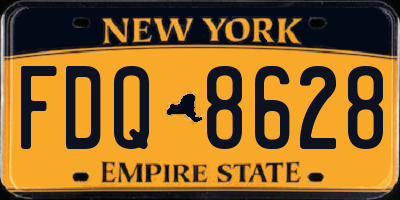 NY license plate FDQ8628