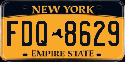 NY license plate FDQ8629