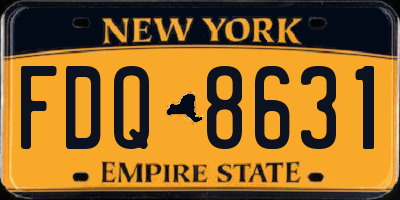 NY license plate FDQ8631
