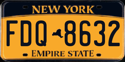 NY license plate FDQ8632