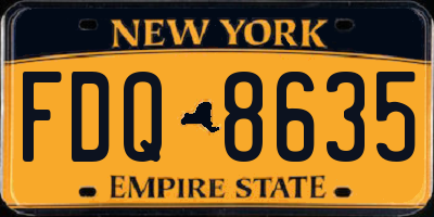 NY license plate FDQ8635