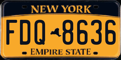 NY license plate FDQ8636