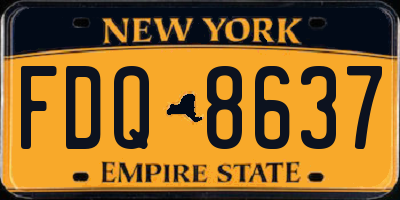 NY license plate FDQ8637