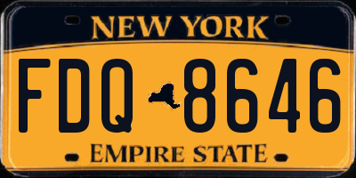 NY license plate FDQ8646