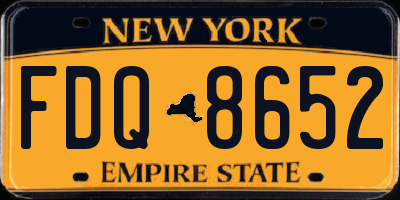 NY license plate FDQ8652