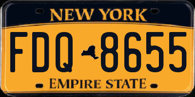 NY license plate FDQ8655